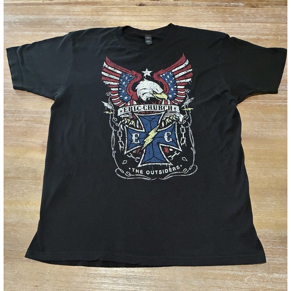 Eric Church The Outsiders World Tour 2014-2015 T-Shirt Black Size Large Concert